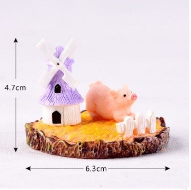 Set Eco Bottle Accessories Succulent Mini Cute Animal Three-piece Ornament