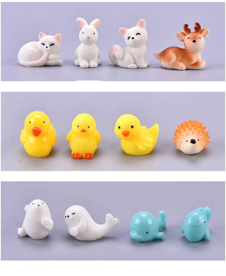Set Eco Bottle Accessories Succulent Mini Cute Animal Three-piece Ornament