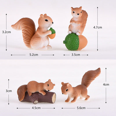 Set Eco Bottle Accessories Succulent Mini Cute Animal Three-piece Ornament