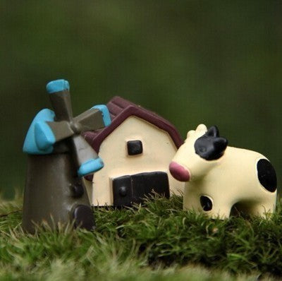 Set Eco Bottle Accessories Succulent Mini Cute Animal Three-piece Ornament